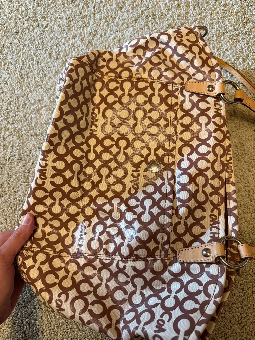 Coach Leah Optic Art Coated Canvas Large Bag Tote #13142